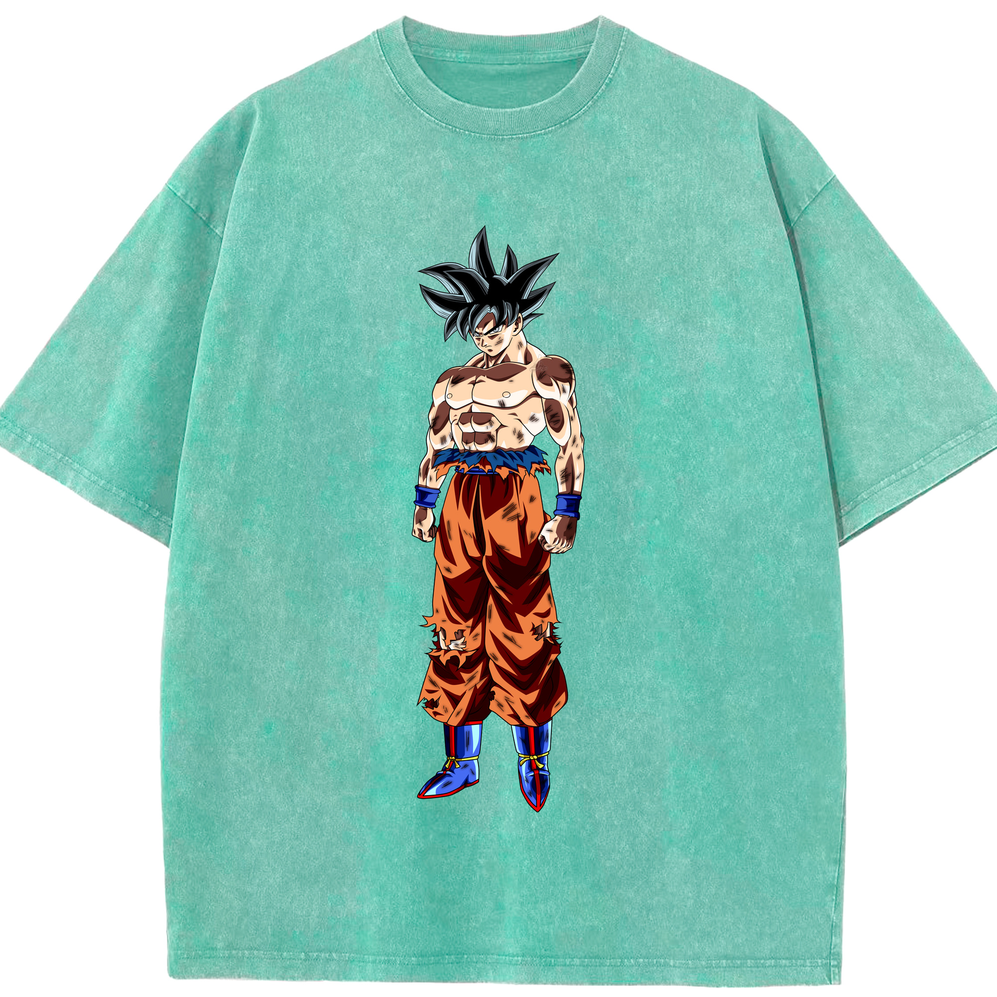 （画像用） ドラゴンボール 孫悟空（そん ごくう）Son Goku カカロット DRAGON BALL Kakarotto 綿100% ヴィンテージ風 半袖Tシャツ（フロントプリント）